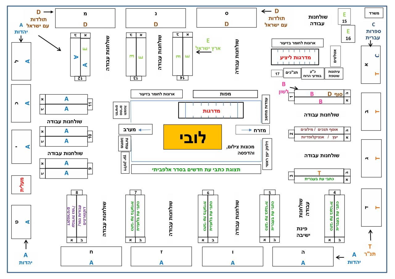 מפת אולם הקריאה