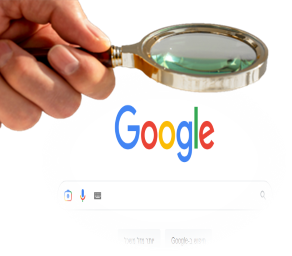 תמונת לוגו של גוגל עם זכוכית מגדלת