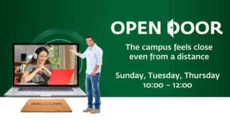 Open Door to the library. Our staff is here to help you via Zoom!